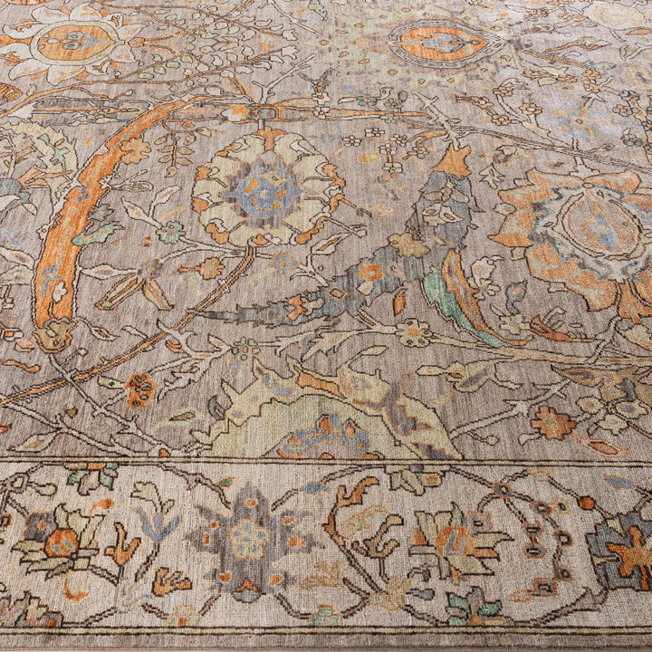 Brown Soluna Traditional Wool Rug - 10'5" x 13'9"