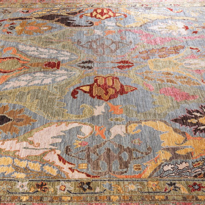 Grey Soluna Traditional Wool Rug - 8'5" x 10'