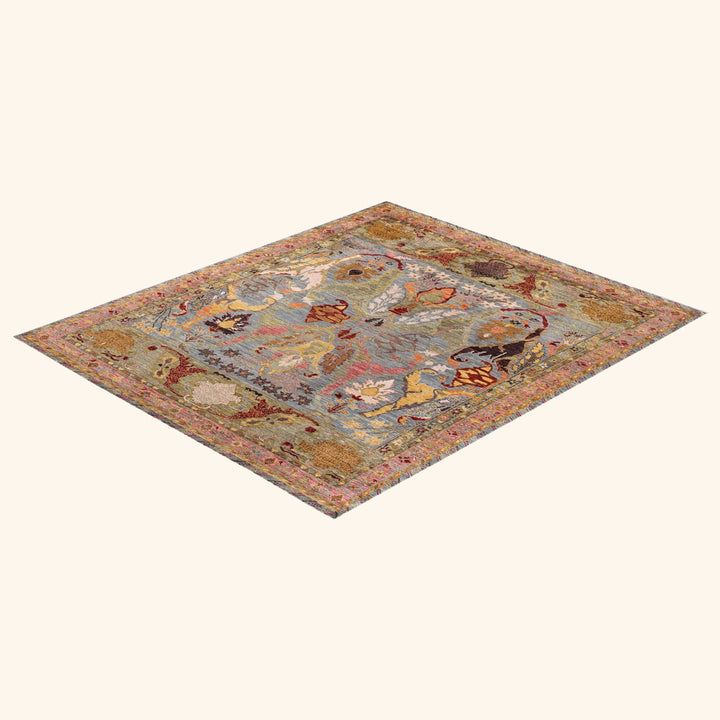 Grey Soluna Traditional Wool Rug - 8'5" x 10'