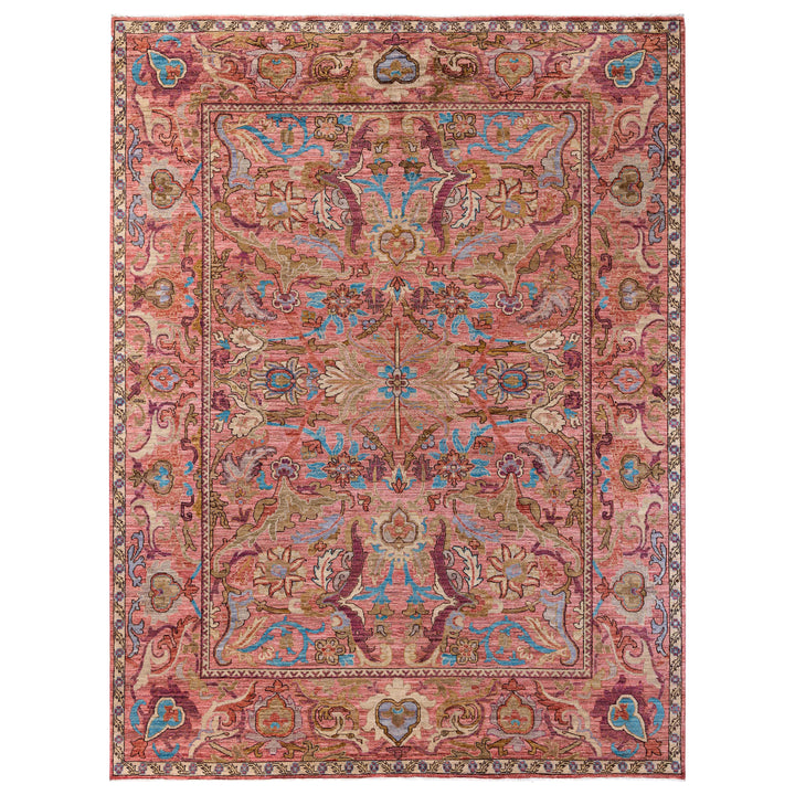 Pink Soluna Traditional Wool Rug - 9'1" x 12'1"