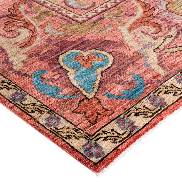 Pink Soluna Traditional Wool Rug - 9'1" x 12'1"