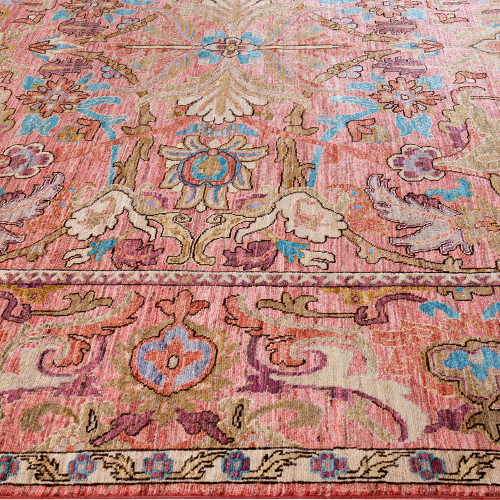 Pink Soluna Traditional Wool Rug - 9'1" x 12'1"