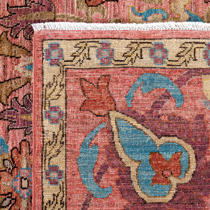 Pink Soluna Traditional Wool Rug - 9'1" x 12'1"