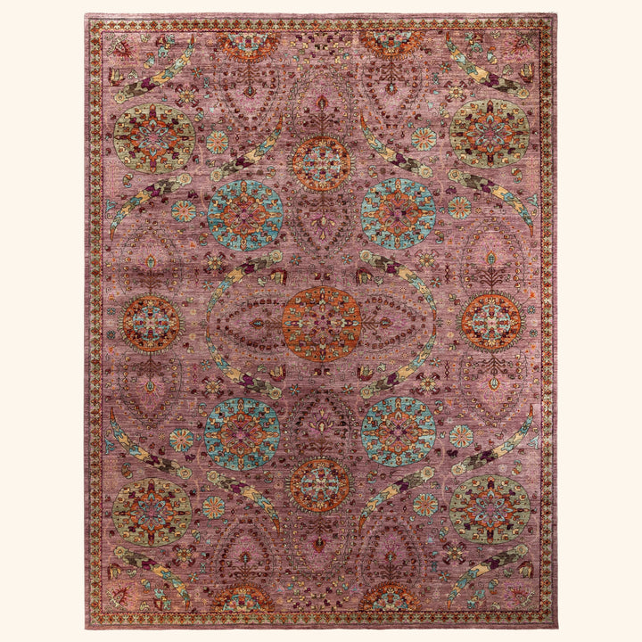 Purple Soluna Traditional Wool Rug - 10'5" x 13'9"