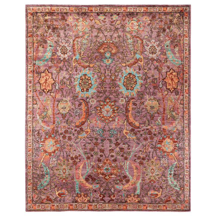 Purple Soluna Traditional Wool Rug - 8'2" x 10'1"