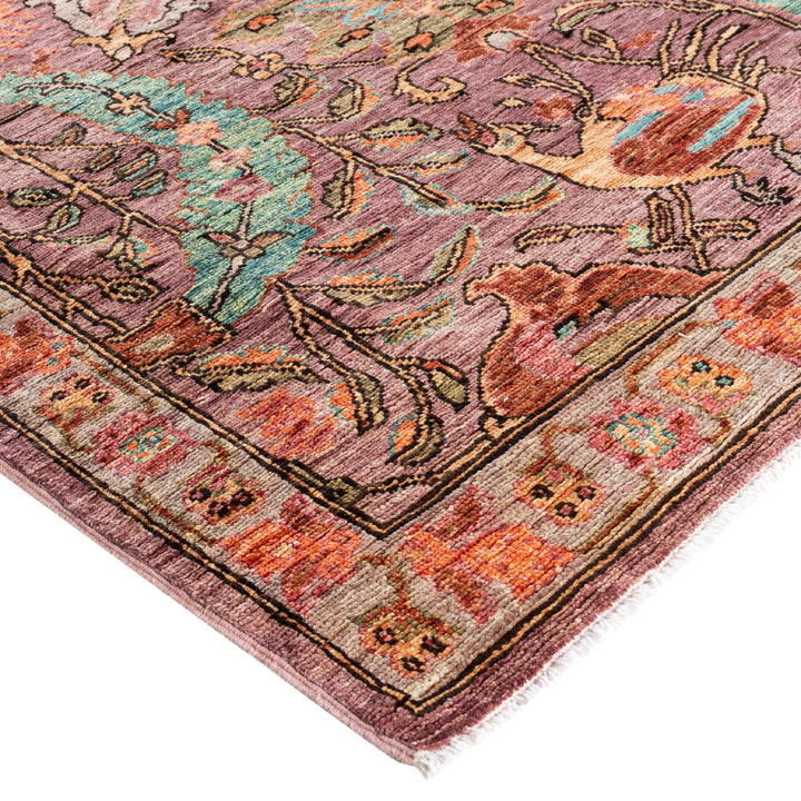 Purple Soluna Traditional Wool Rug - 8'2" x 10'1"