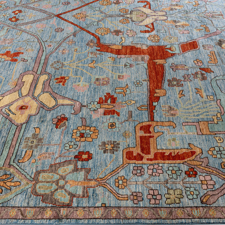 Blue Soluna Traditional Wool Rug - 10'2" x 14'