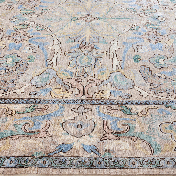 Sand Soluna Traditional Wool Rug - 8'10" x 12'