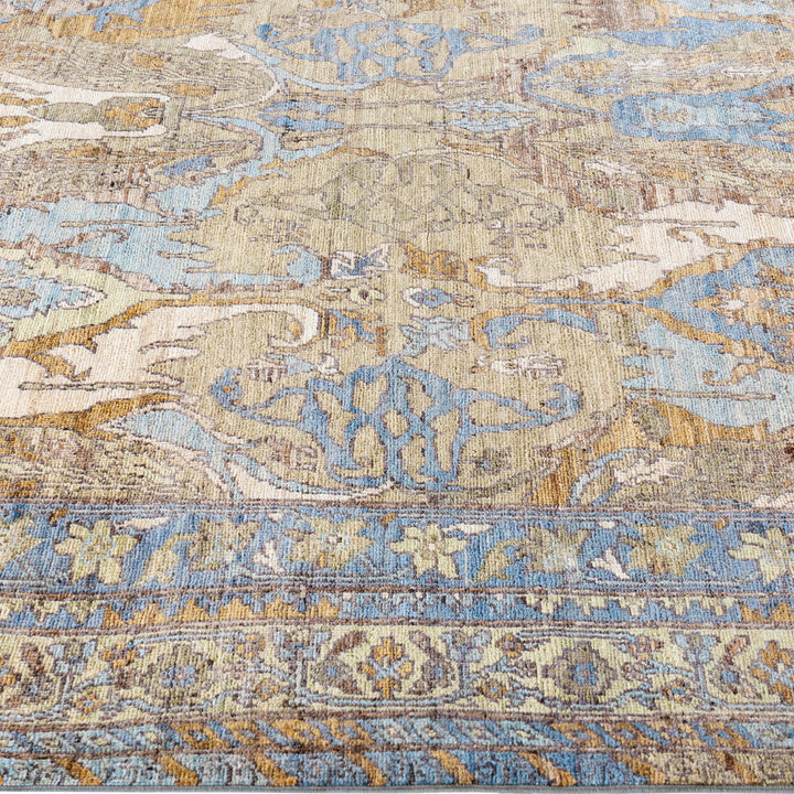 Green Soluna Traditional Wool Rug - 6'2" x 9'