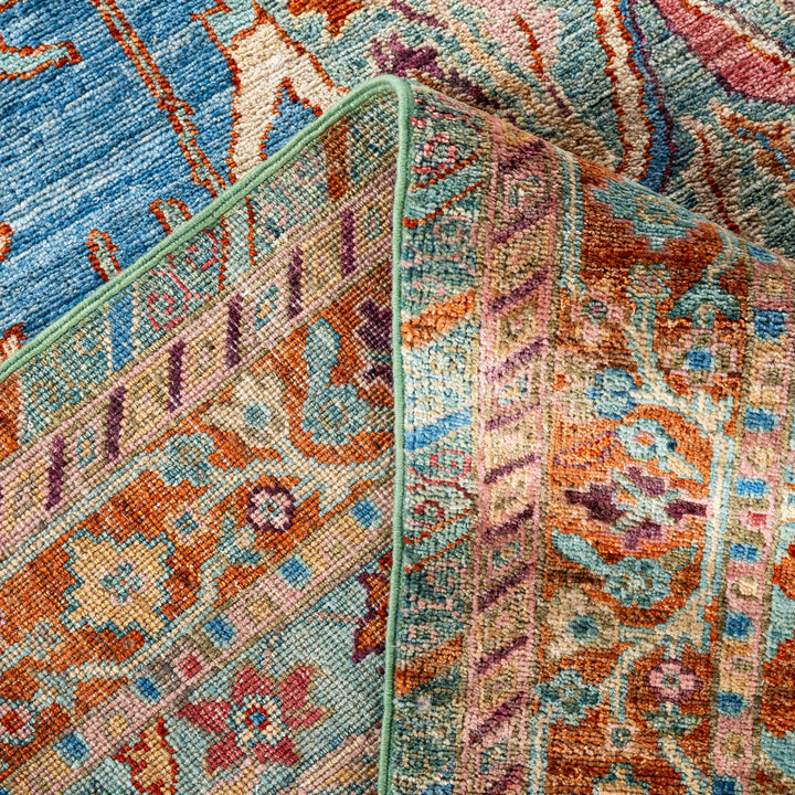 Blue Soluna Traditional Wool Rug - 6'1" x 9'2"