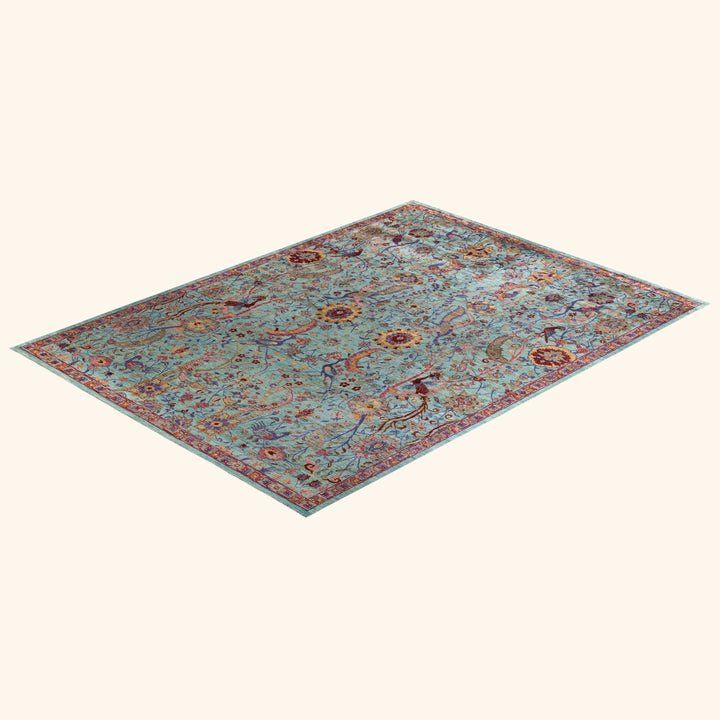 Green Soluna Traditional Wool Rug - 10'4" x 13'9"