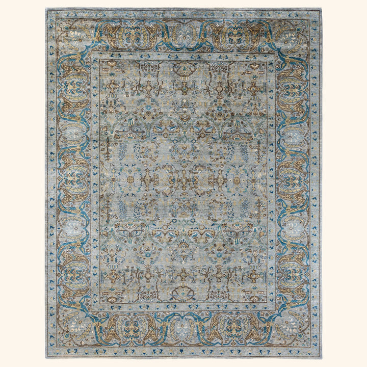 Grey Soluna Traditional Wool Rug - 9'1" x 11'7"