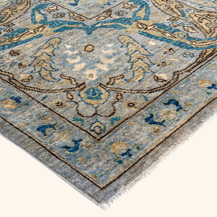 Grey Soluna Traditional Wool Rug - 9'1" x 11'7"
