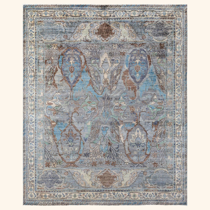 Grey Soluna Traditional Wool Rug - 8'2" x 9'10"