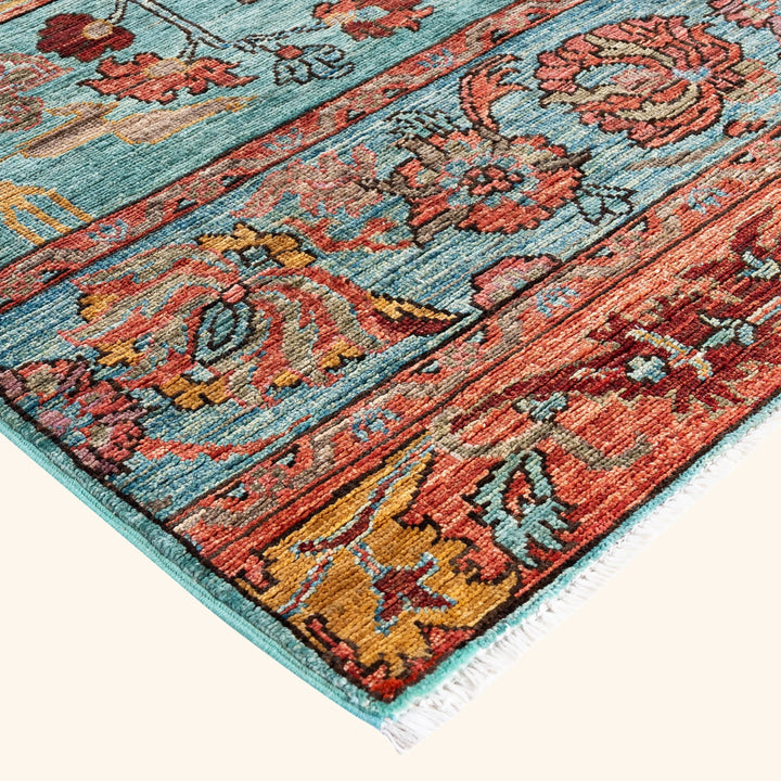 Green Soluna Traditional Wool Rug - 8'3" x 9'10"