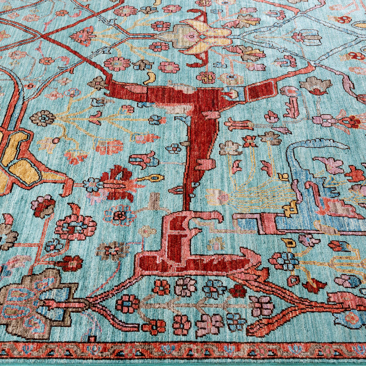 Green Soluna Traditional Wool Rug - 8'3" x 9'10"