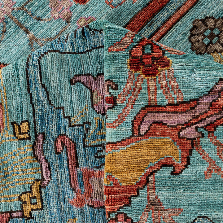Green Soluna Traditional Wool Rug - 8'3" x 9'10"