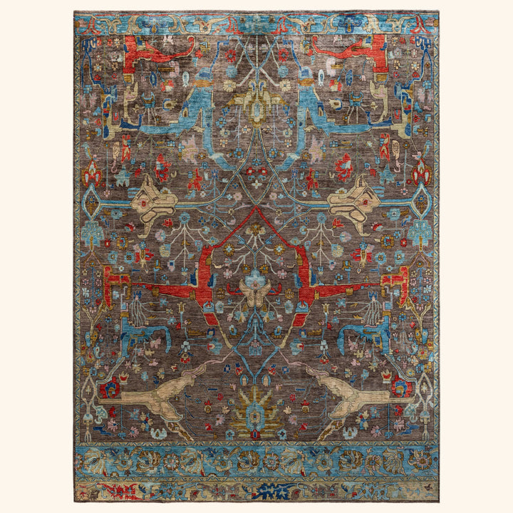 Brown Soluna Traditional Wool Rug - 10'3" x 13'10"