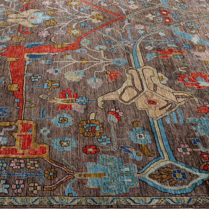 Brown Soluna Traditional Wool Rug - 10'3" x 13'10"