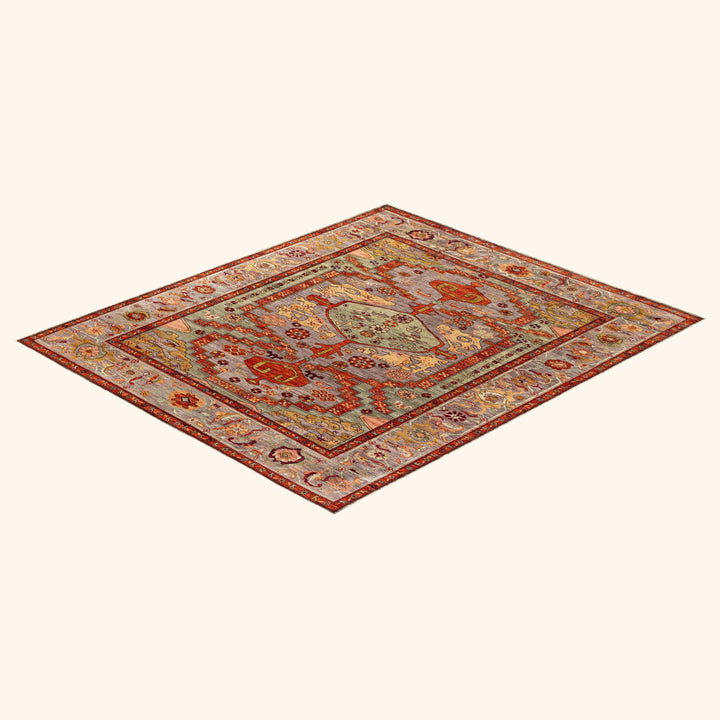 Green Soluna Traditional Wool Rug - 8'5" x 9'8"