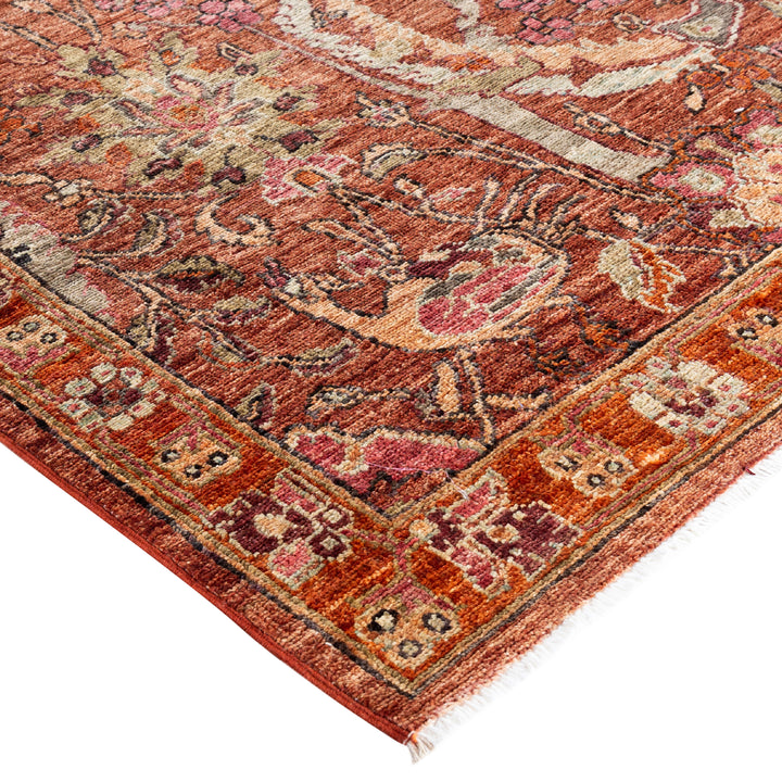Rust Soluna Traditional Wool Rug - 6' x 9'