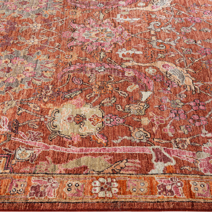 Rust Soluna Traditional Wool Rug - 6' x 9'