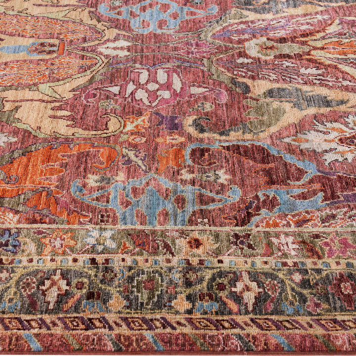 Pink Soluna Traditional Wool Rug - 6'4" x 8'10"