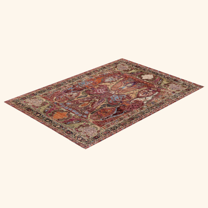 Pink Soluna Traditional Wool Rug - 6'4" x 8'10"
