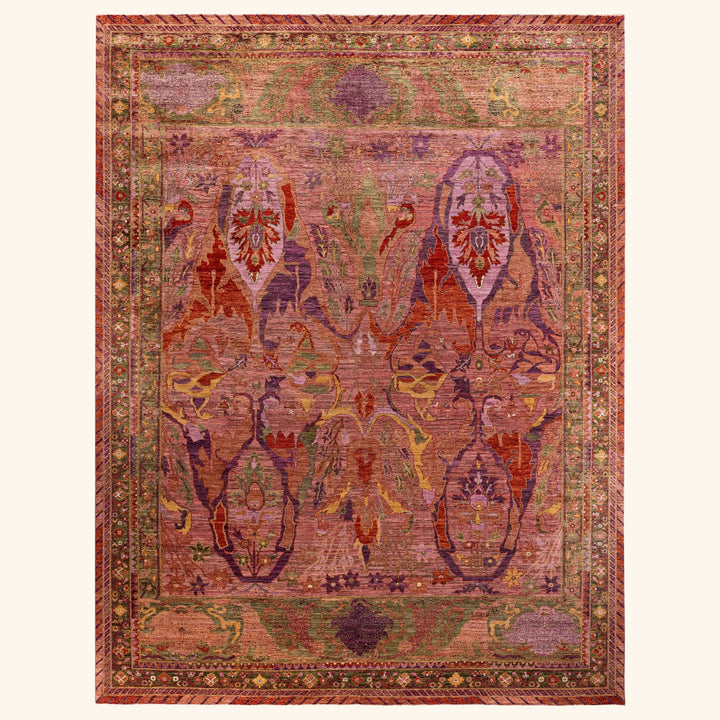 Pink Soluna Traditional Wool Rug - 10'4" x 13'6"