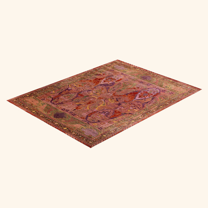 Pink Soluna Traditional Wool Rug - 10'4" x 13'6"