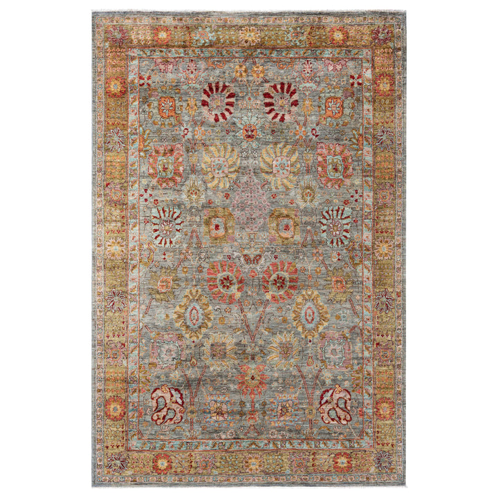 Grey Soluna Traditional Wool Rug - 6'1" x 8'10"
