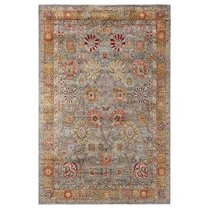 Grey Soluna Traditional Wool Rug - 6'1" x 8'10"