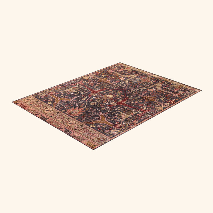 Black Soluna Traditional Wool Rug - 7'9" x 10'4"