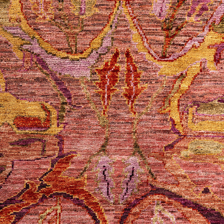 Pink Soluna Traditional Wool Rug - 6'3" x 8'10"