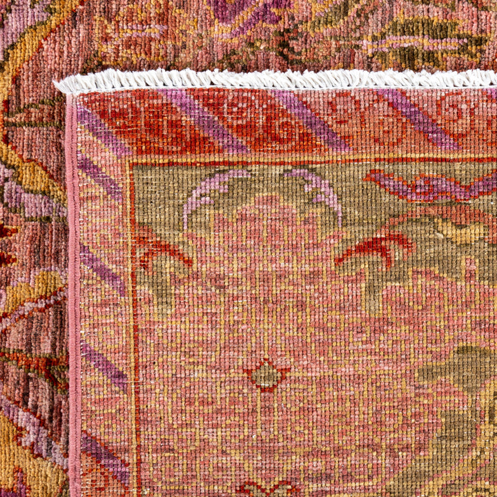 Pink Soluna Traditional Wool Rug - 6'3" x 8'10"