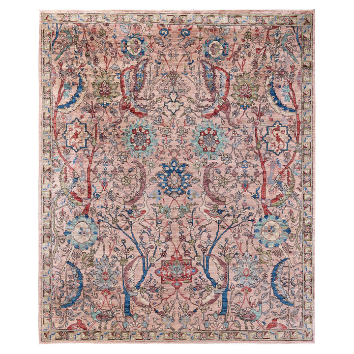 Pink Soluna Traditional Wool Rug - 8'2" x 10'1"