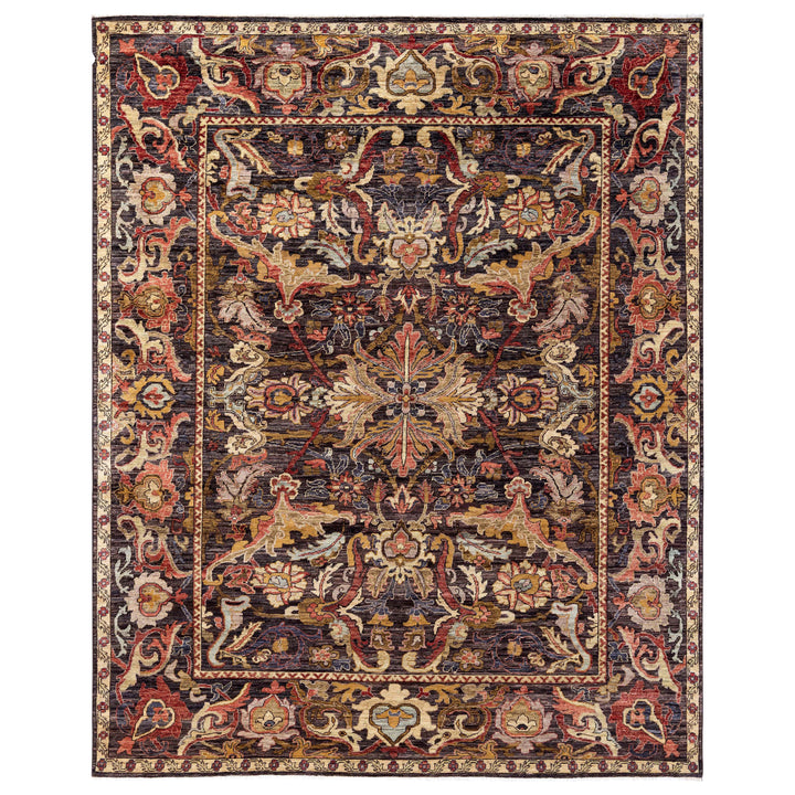 Brown Soluna Traditional Wool Rug - 8'1" x 9'10"