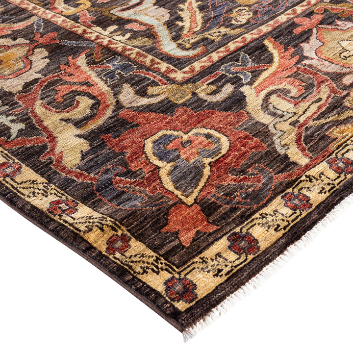 Brown Soluna Traditional Wool Rug - 8'1" x 9'10"