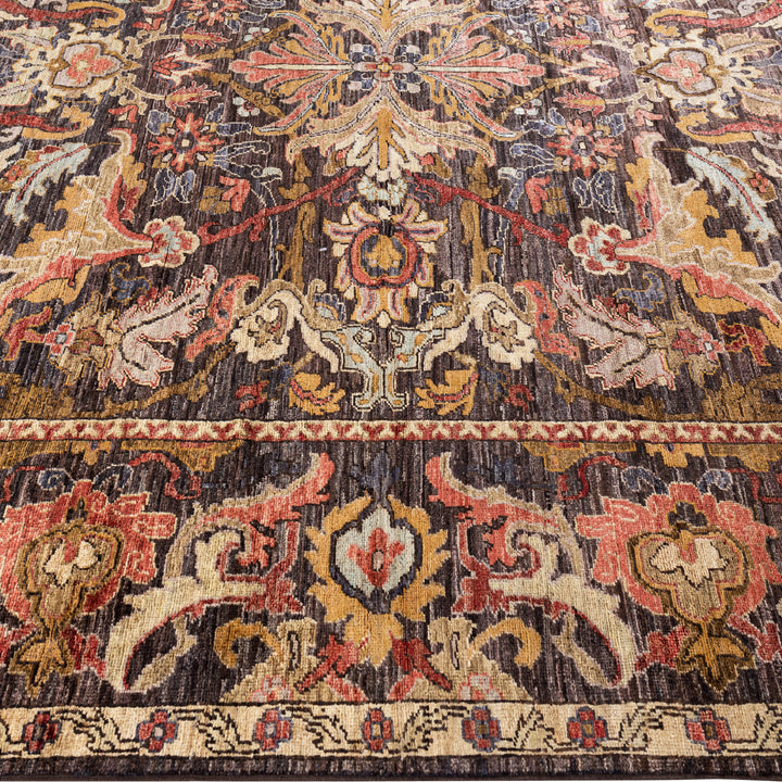 Brown Soluna Traditional Wool Rug - 8'1" x 9'10"