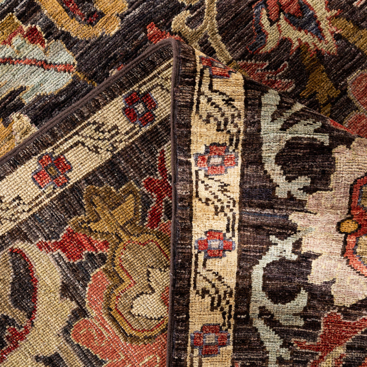 Brown Soluna Traditional Wool Rug - 8'1" x 9'10"