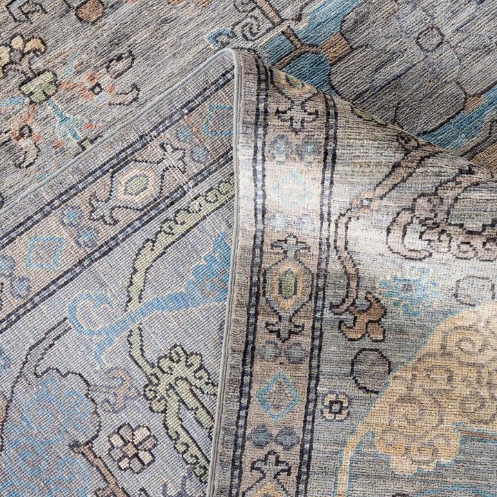 Grey Soluna Traditional Wool Rug - 8'3" x 10'