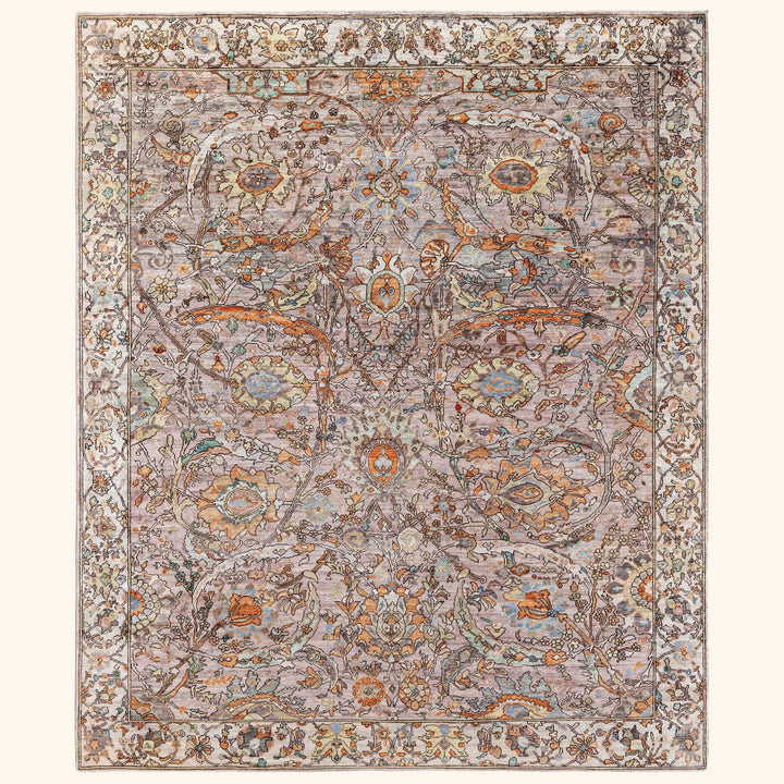 Brown Soluna Traditional Wool Rug - 8'5" x 9'10"