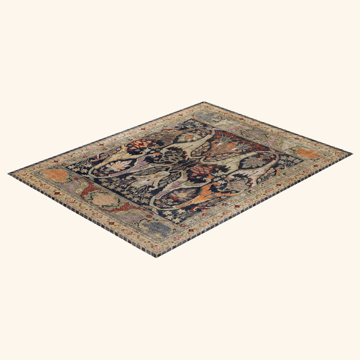 Black Soluna Traditional Wool Rug - 9'2" x 11'10"
