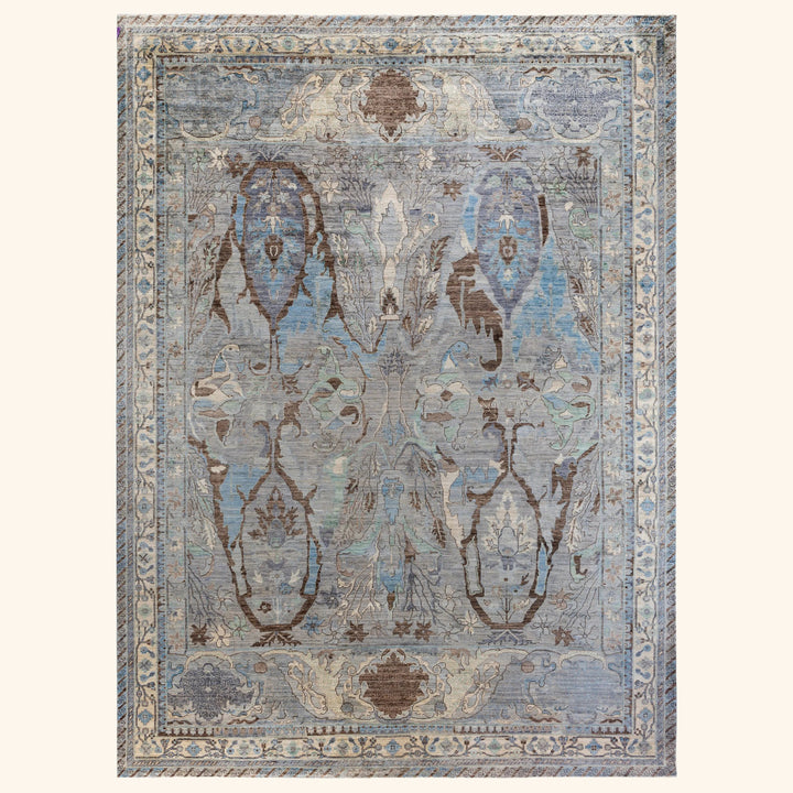Grey Soluna Traditional Wool Rug - 10'1" x 13'9"