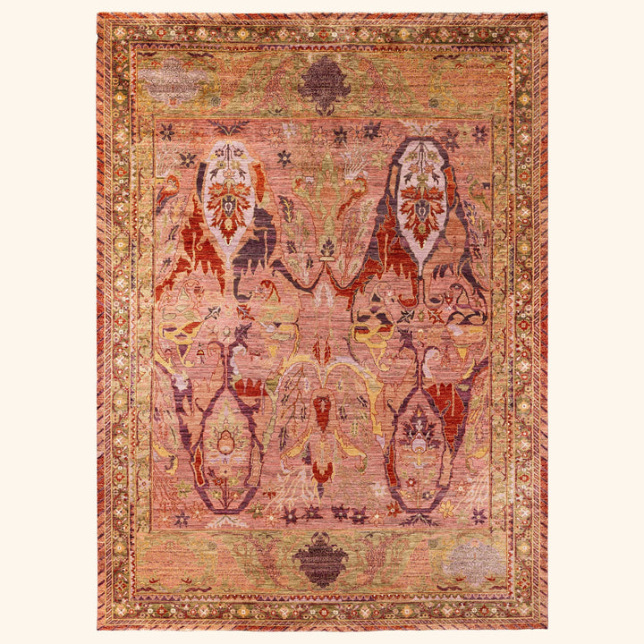 Pink Soluna Traditional Wool Rug - 9'1" x 12'9"