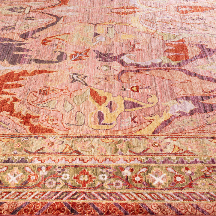 Pink Soluna Traditional Wool Rug - 9'1" x 12'9"
