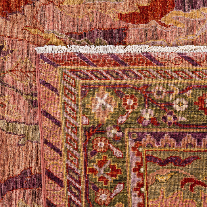 Pink Soluna Traditional Wool Rug - 9'1" x 12'9"