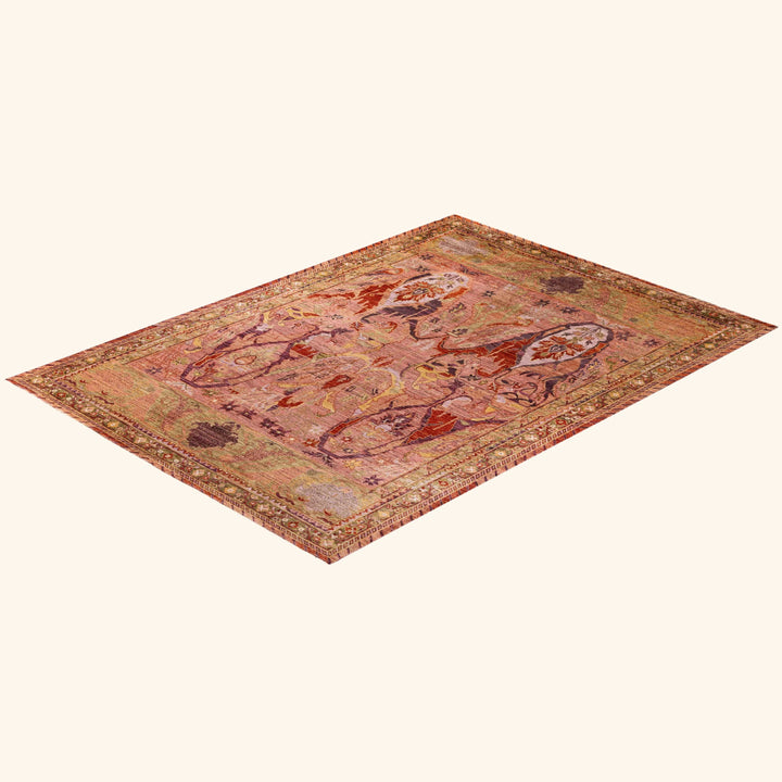Pink Soluna Traditional Wool Rug - 9'1" x 12'9"