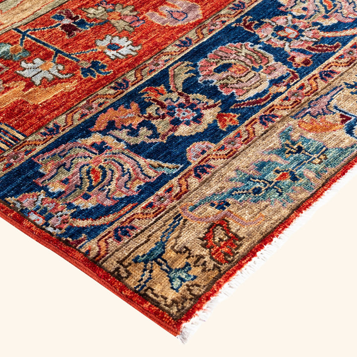 Rust Soluna Traditional Wool Rug - 6' x 8'4"