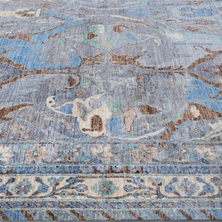 Grey Soluna Traditional Wool Rug - 8'10" x 11'10"